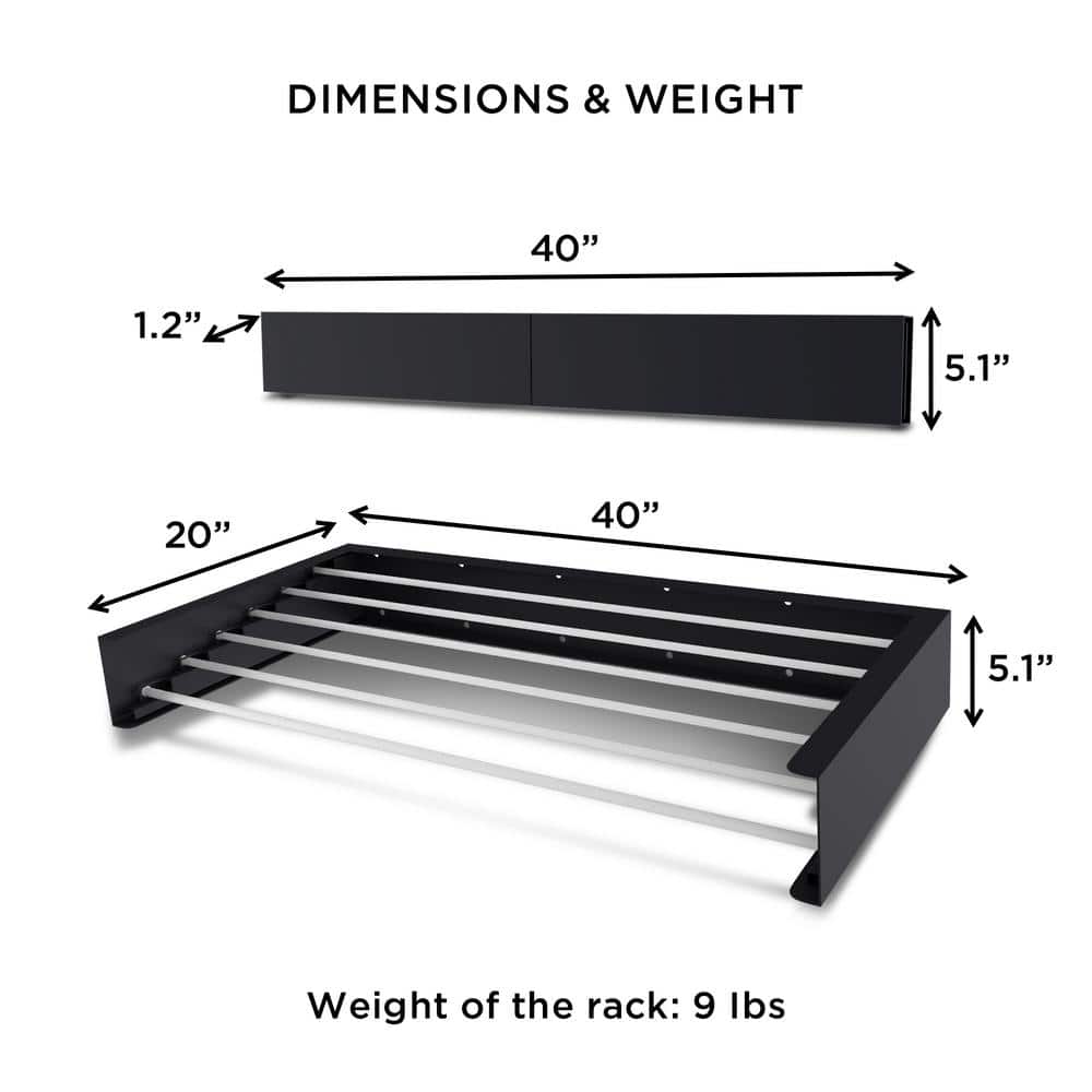 White Wall-Mount Retractable 6-Tier Laundry Drying Rack
