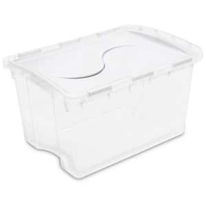 Single 48-Qt. Clear Base Hinged Lid Storage Box Tote (30-Pack)