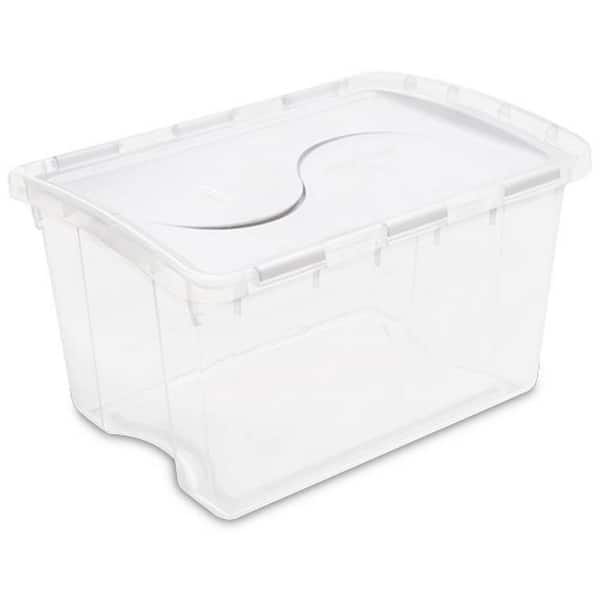 Basicwise 5.36 Gal. Large Clear Storage Container With Lid and Handles  QI003488 - The Home Depot