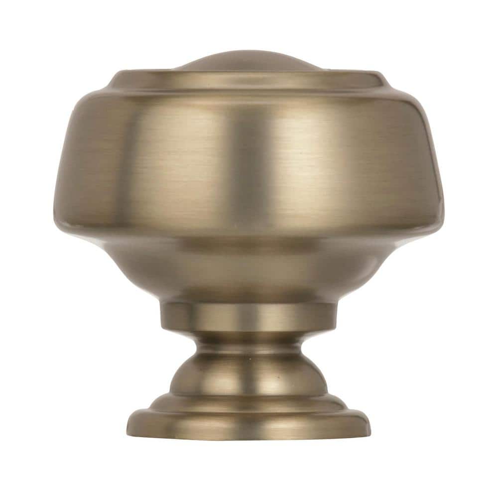 Golden Champagne Round Cabinet Knob with Mounting Hardware