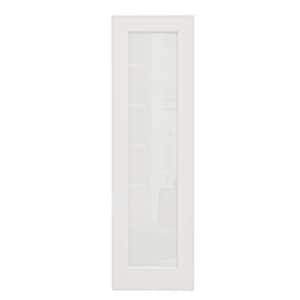 26 in. W. x 80 in. Solid Core MDF 1-Lite Tempered Frosted Glass and Manufacture Wood White Primed Interior Door Slab