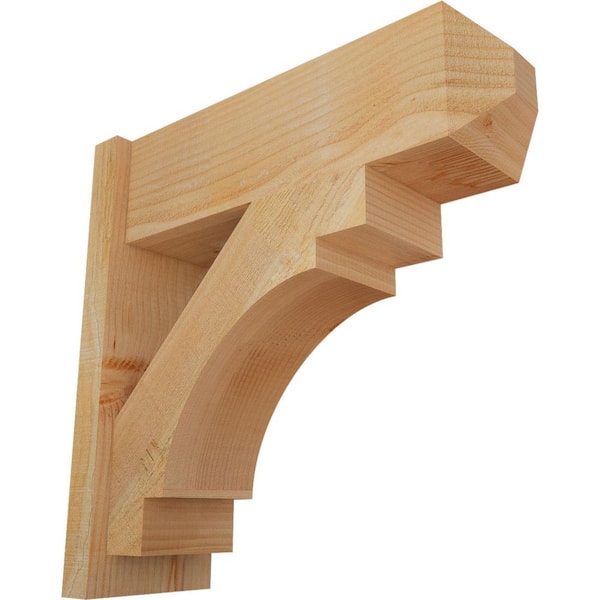 Ekena Millwork 8 in. x 24 in. x 24 in. Douglas Fir Merced Craftsman Rough Sawn Outlooker