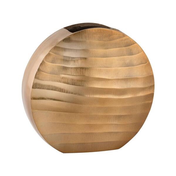 Titan Lighting Faux Bois 10 in. Aluminum Decorative Vase in Gold