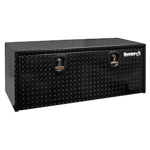 24 in. x 24 in. x 48 in. Gloss Black Diamond Tread Aluminum Underbody Truck Tool Box