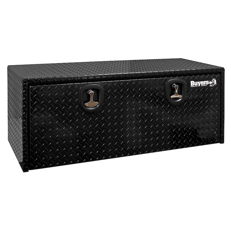 18 in. x 18 in. x 48 in. Gloss Black Diamond Tread Aluminum Underbody Truck Tool Box