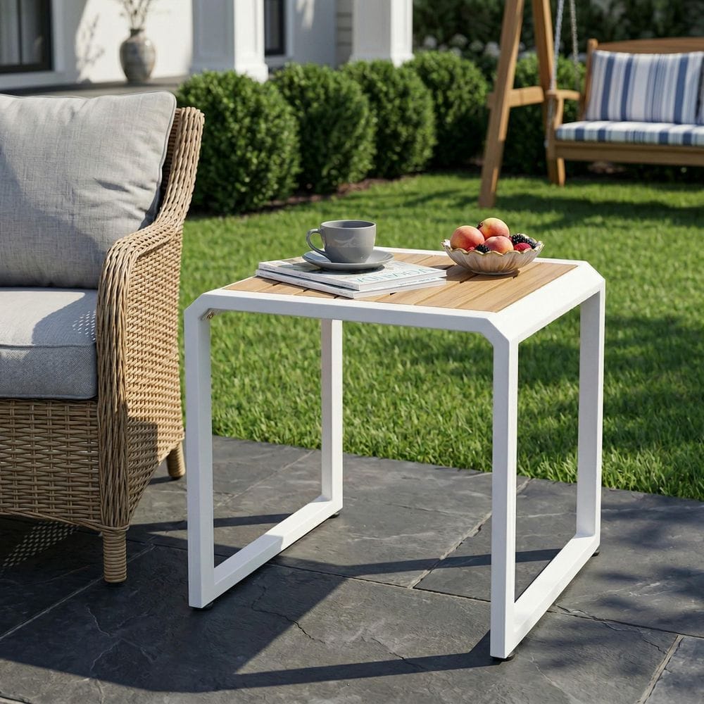CHRISTOPHER KNIGHT HOME Pearl Modern White Square Metal Patio