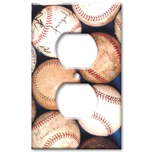 Art Plates Baseballs - Oversize Outlet Cover