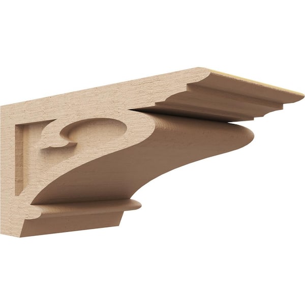 Ekena Millwork 7 in. x 7 in. x 14 in. Wide Mayflower Rough Cedar Woodgrain TimberThane Corbel, Primed Tan