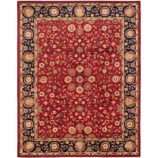 SAFAVIEH Heritage Red/Navy 6 ft. x 9 ft. Border Area Rug