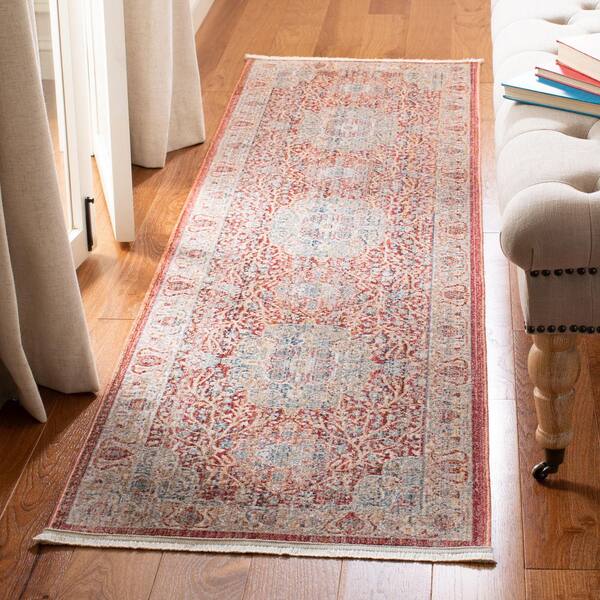 Kenitra 2 ft. x 10 ft. Red/Blue Medallion Runner Rug