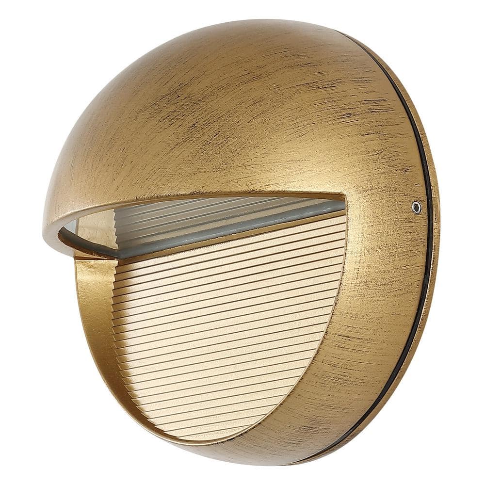 Antique Gold 6.25" Iron Outdoor LED Wall Sconce