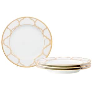Eternal Palace Gold 6.5 in. (Gold) Porcelain Bread and Butter/Appetizer Plates, (Set of 4)