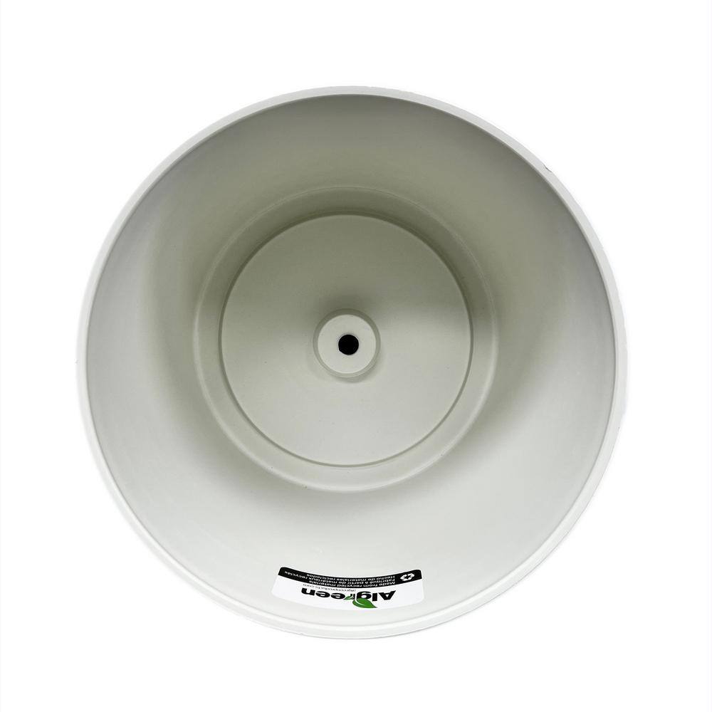 White Composite Round Outdoor Planters (Set of 2)