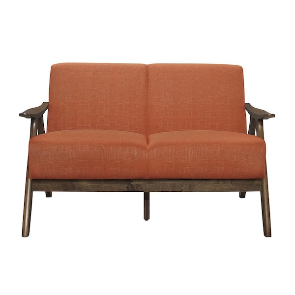 EVERGLADE HOME Ocala 51 in. Slope Arm Polyester Straight in Orange