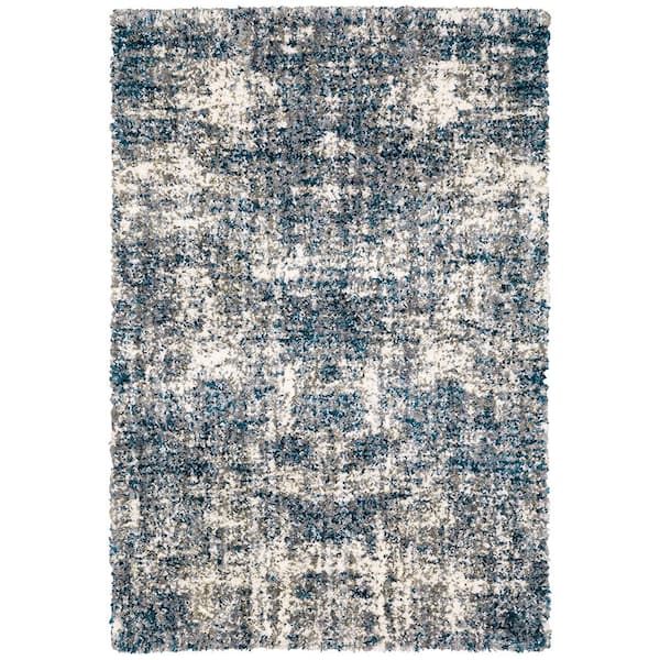 Home Decorators Collection Nordic Blue 5 ft. x 7 ft. Abstract Shag Area Rug 564255 - The Home Depot