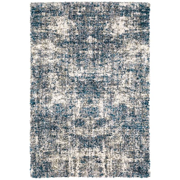 Home Decorators Collection Nordic Blue Doormat 2 ft. x 3 ft. Abstract Shag Scatter Area Rug