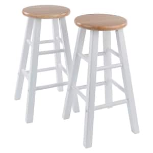 Element 24 in. Natural and White Counter Stools (Set of 2)