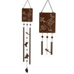 Signature Collection, Victorian Garden Chime, Hummingbird 30 in. Rusted Steel Wind Chime VGCHUS