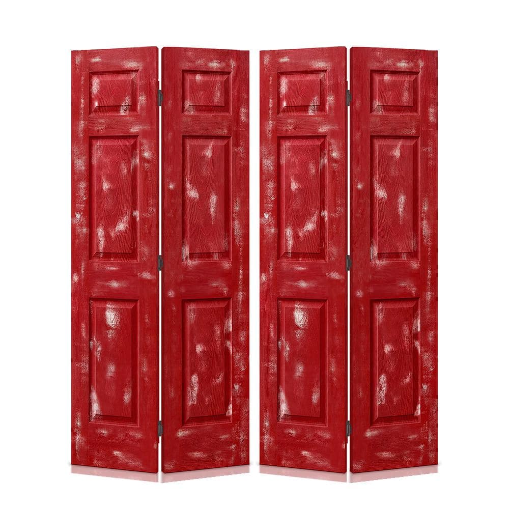 CALHOME 48 In X 84 In Hollow Core Vintage Red Stain 6 Panel MDF calhome-48-in-x-84-in-hollow-core-vintage-red-stain-6-panel-mdf