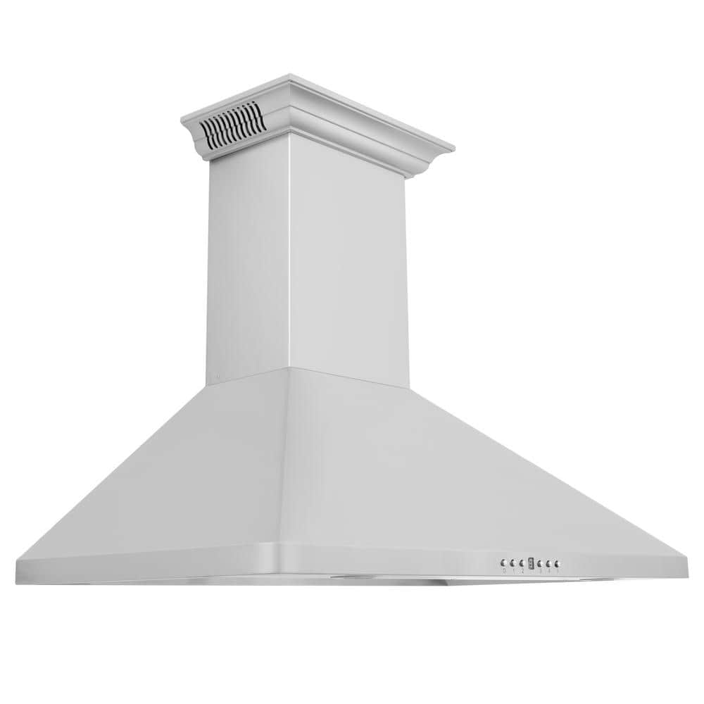 ZLINE Kitchen and Bath 30 in. 400 CFM Ducted Vent Wall Mount Range Hood in Stainless Steel with Built-in CrownSound Bluetooth Speakers, Silver