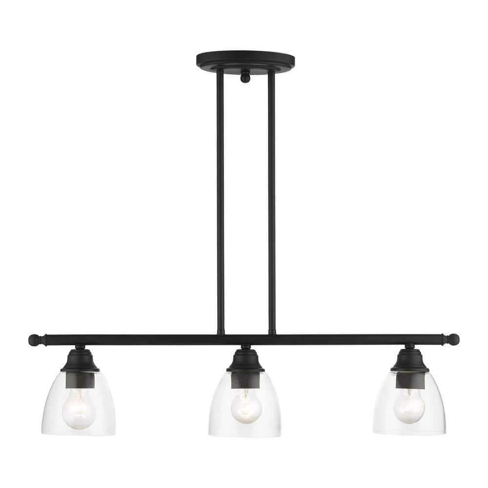 Grandview 3-Light Black Linear Chandelier with Clear Glass price history on PriceWatchPro