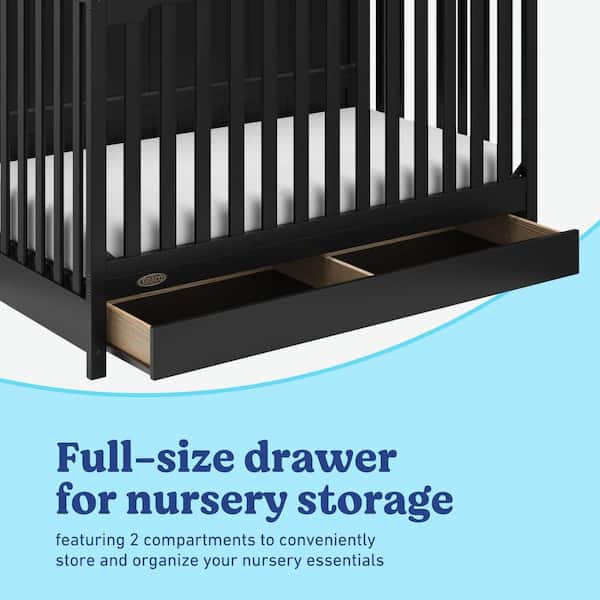 Graco Hadley 4-in-1 Black Convertible Crib with Drawer 04521-70B
