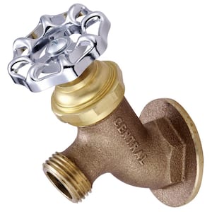Single-Handle Wall Mounted Lawn Utility Faucet in Rough Brass