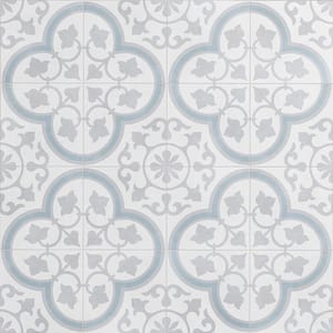 Aster Silver Square 9 in. x 9 in. Matte Porcelain Floor and Wall Tile (6.99 sq. ft./Case)