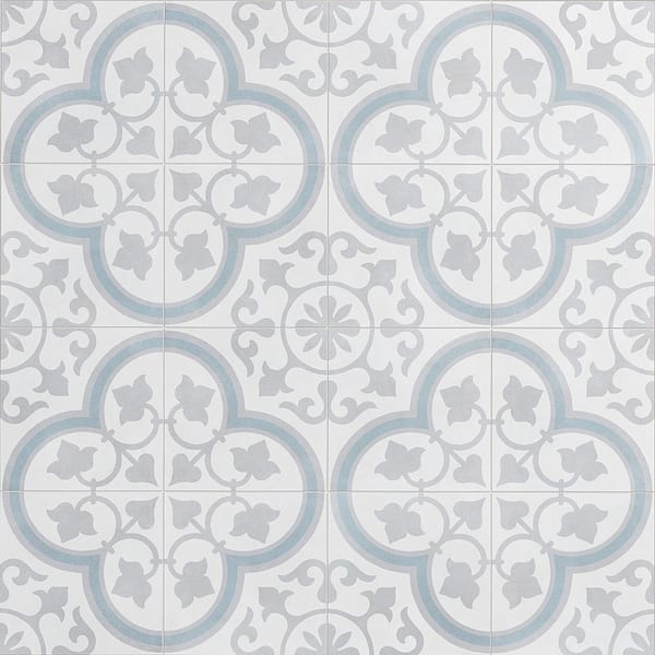 Ivy Hill Tile Aster Silver Square 9 in. x 9 in. Matte Porcelain Floor and Wall Tile (6.99 sq. ft./Case)