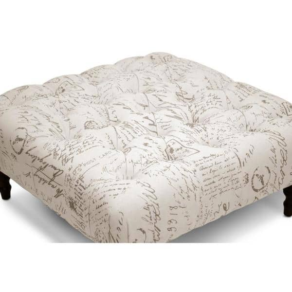 Baxton Studio Keswick Traditional Print Fabric Upholstered Ottoman