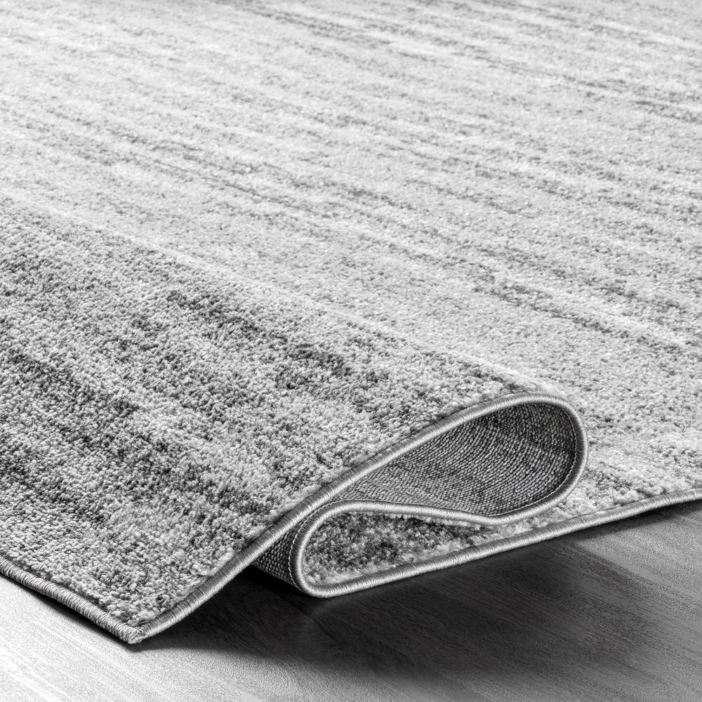 Gray Round Synthetic Reversible Area Rug, 4'0"x4'0"