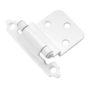 3/8 in. Inset With Self Closing Feature White Finish Variable Overlay Surface Face Frame Cabinet Hinge (1 set of pair)
