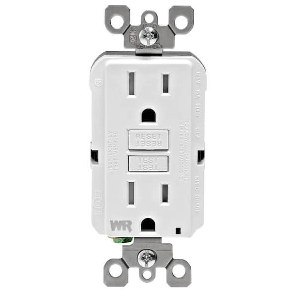 Leviton 15 Amp 125-Volt Duplex Self-Test Tamper Resistant/Weather Resistant GFCI Outlet, White (9-Pack)