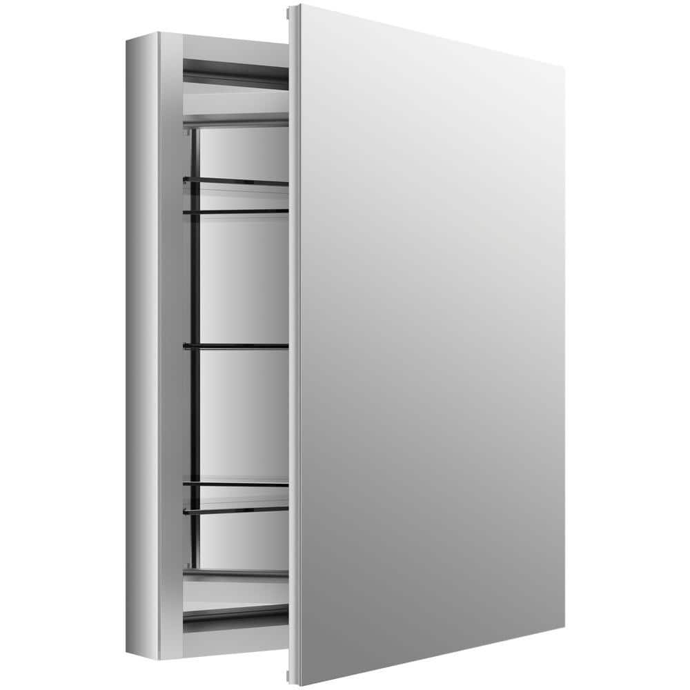 Verdera Sleek 24"x30" Frameless Aluminum Medicine Cabinet with Adjustable Shelves