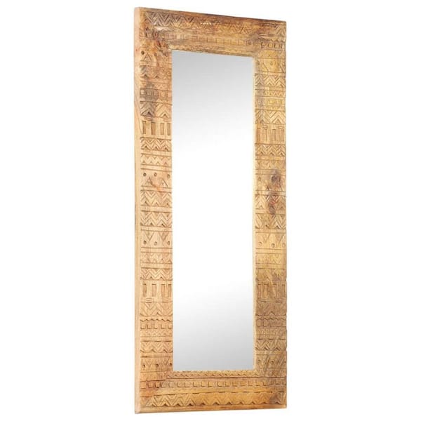 Unbranded 19.7 in. W x 43.3 in. H Rectangular Wood Framed Wall Mount Modern Decor Bathroom Vanity Mirror