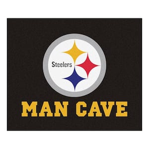 Pittsburgh Steelers Black Man Cave 5 ft. x 6 ft. Area Rug