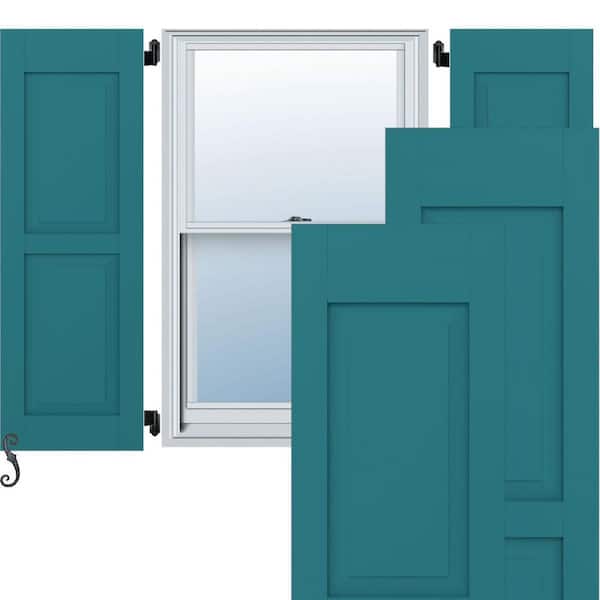 Ekena Millwork 18-in W x 69-in H Americraft Two Equal Raised Panel Exterior Real Wood Shutters (Per Pair), Antigua