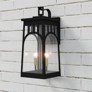 HAWAII Sand Grain Black Dusk to Dawn Outdoor Hardwired Wall Lantern Scone with No Bulbs Included