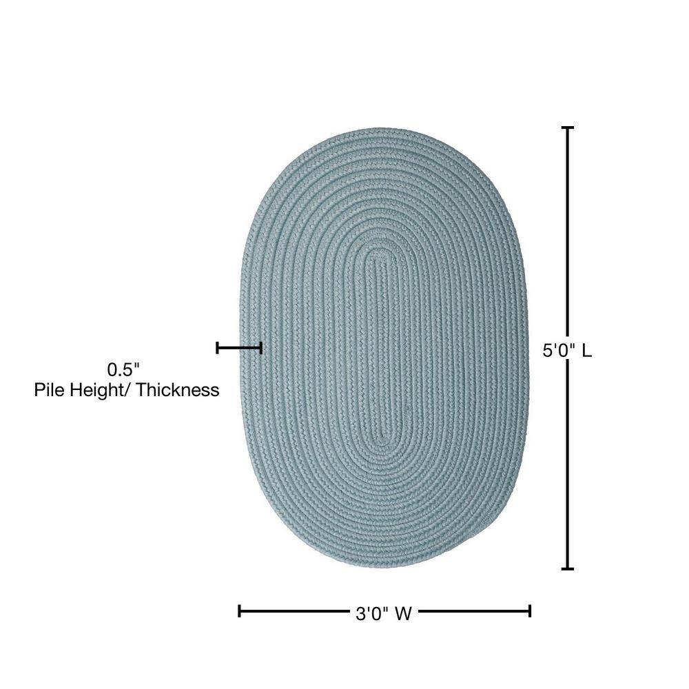 Federal Blue Braided Oval Synthetic 3'x5' Easy Care Rug