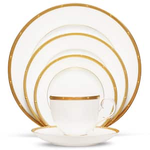 Rochelle Gold 5-Piece Gold Bone China Place Setting, Service for 1