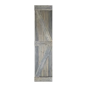 K Style 24 in. x 84 in. Aged Barrel Finished Solid Wood Sliding Barn Door Slab - Hardware Kit Not Included