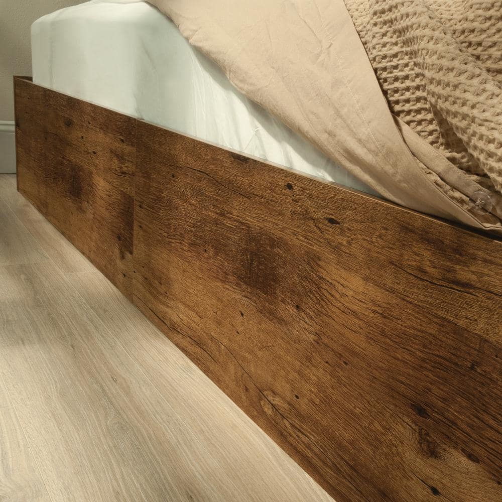 Vintage Oak Queen Storage Bed with Drawers