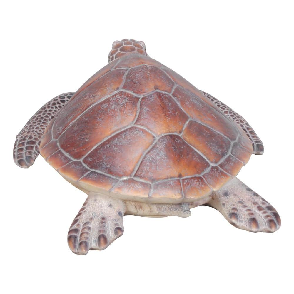 Large Realistic Driftwood Sea Turtle Polyresin Garden Statue