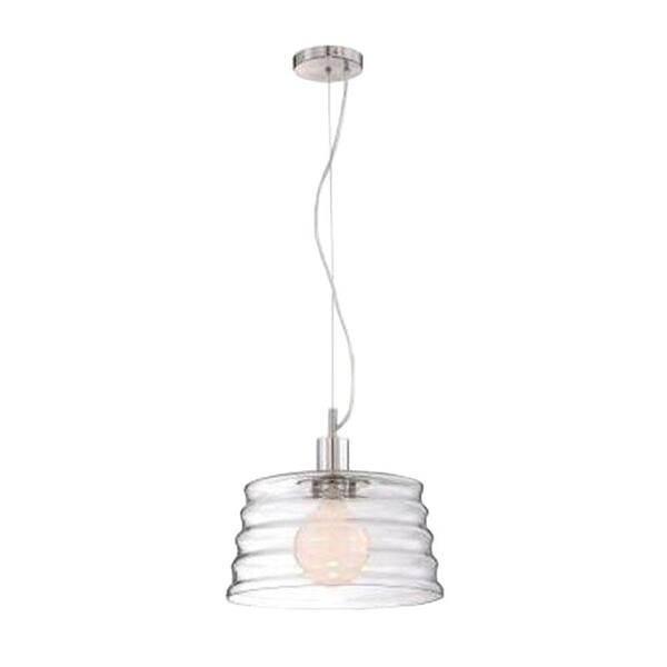 Illumine 1-Light Polished Steel Clear Glass Lamp