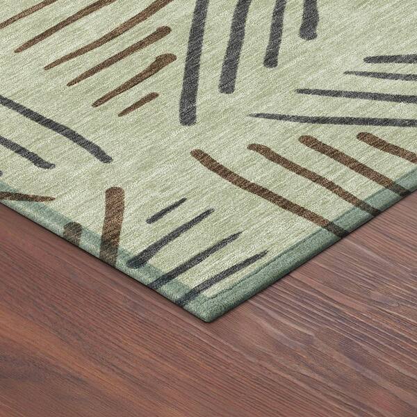 Chantille Machine Washable Indoor/Outdoor Abstract ACN2413 Celery 3 ft. x 4 ft. Area Rug