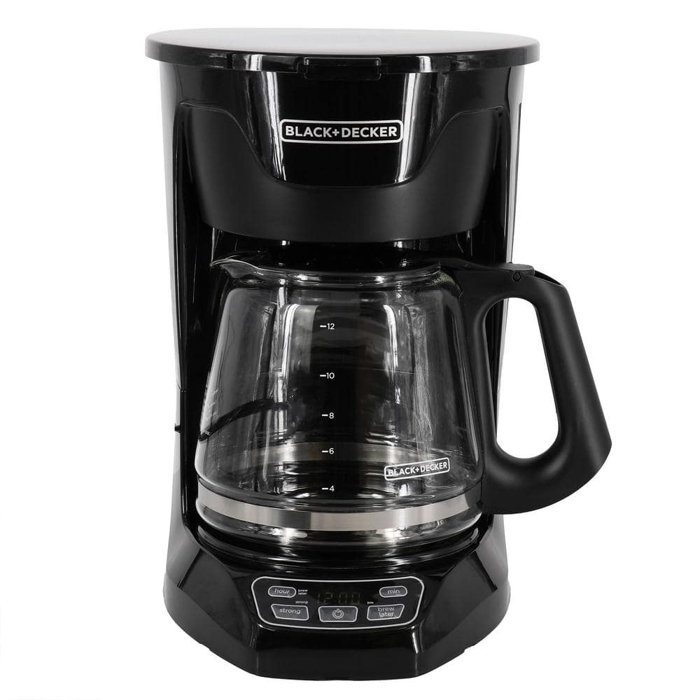 BLACK DECKER 12 Cup Programmable Coffee Maker with Vortex Technology in Black 985121129M The Home Depot