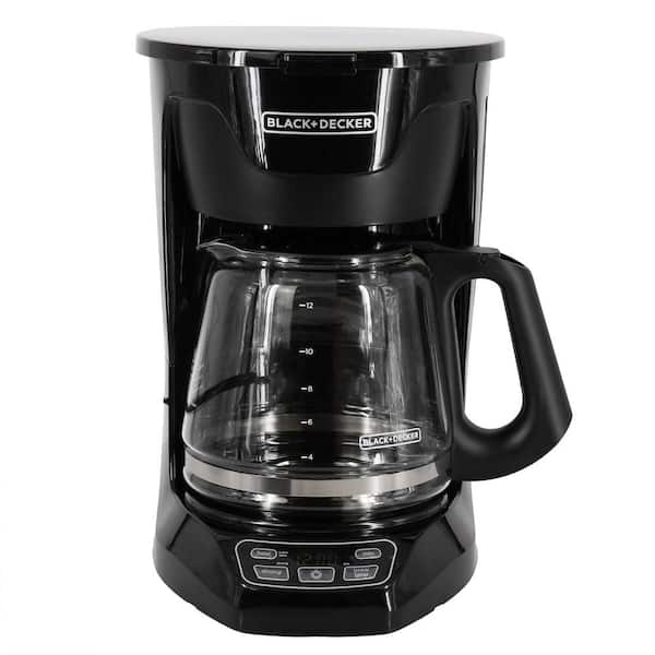 BLACK+DECKER 12- Cup Programmable Coffee Maker with Vortex Technology in Black