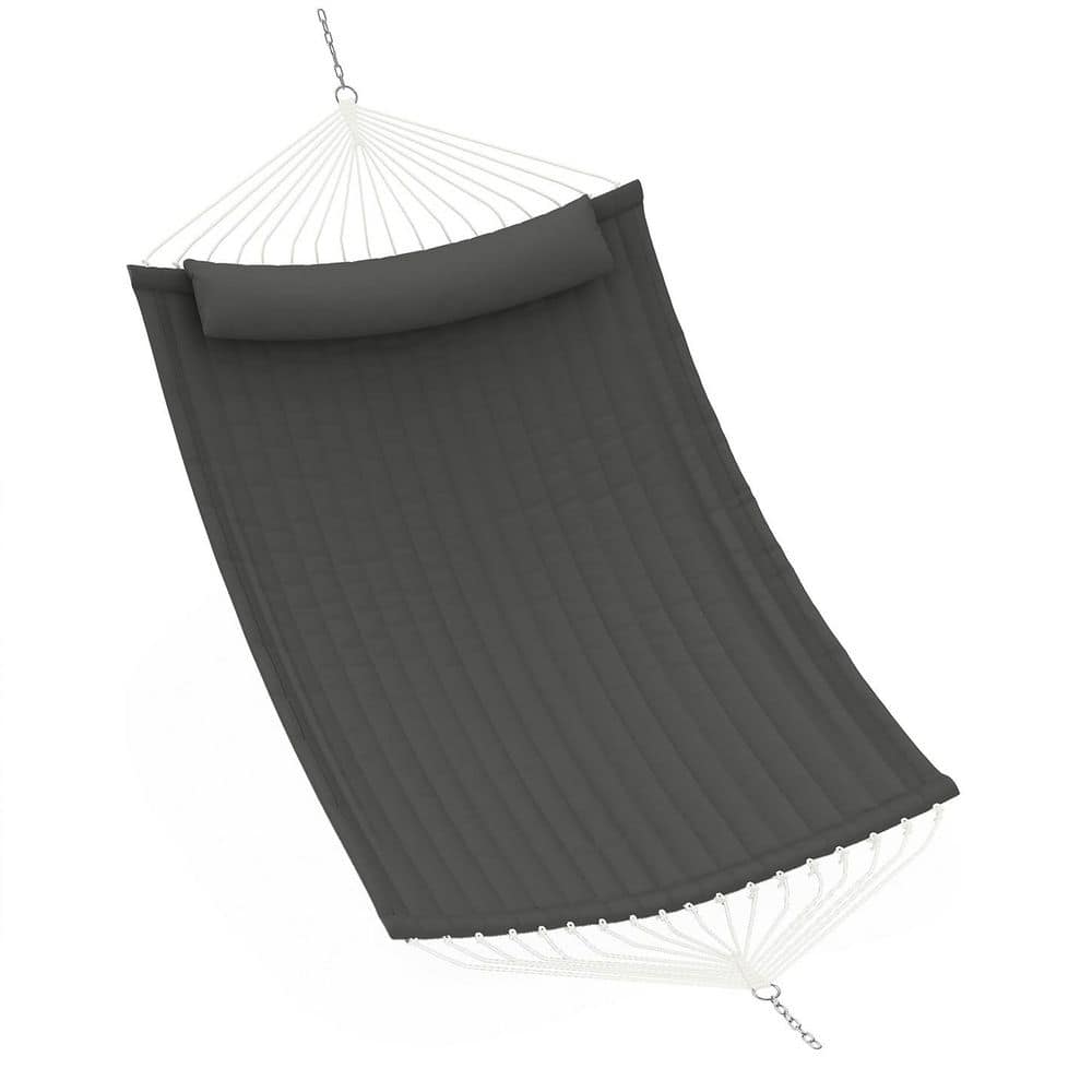 12 ft. Quilted Fabric Double Hammock with Detachable Pillow in Gray price history on PriceWatchPro