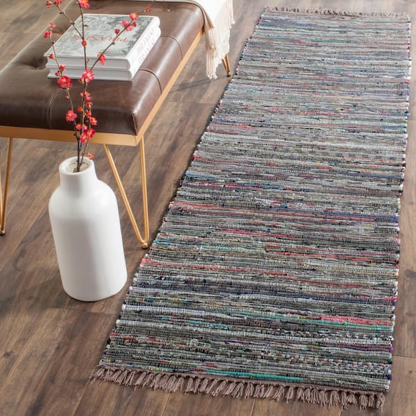 Rag Rug Rust/Multi 2 ft. x 7 ft. Striped Runner Rug