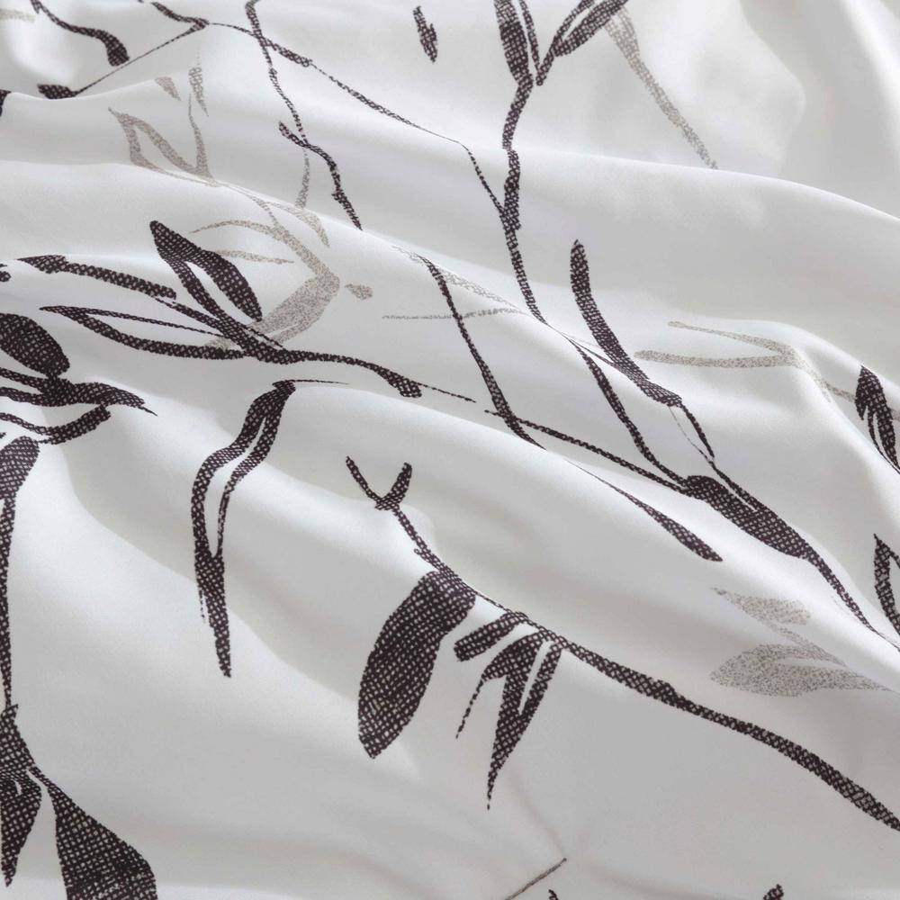 Twin Gray and White Microfiber Reversible Bedspread Set